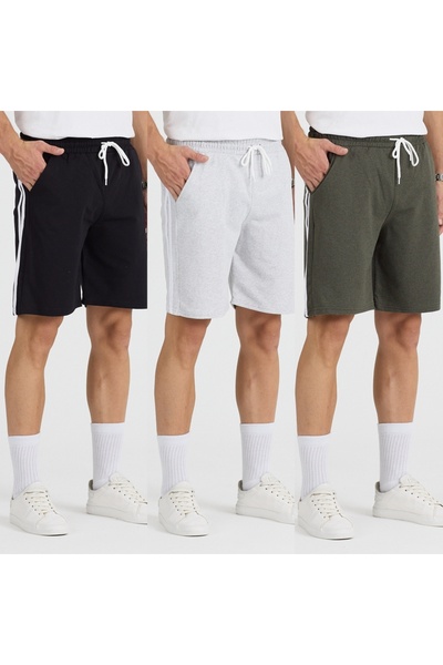 pandy شورت ملون مخطط للجنسين مكون من 3 قطع