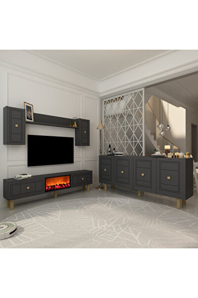 DEMONTE DECOR DARİODD BOHEM KONSOL (KB150), ŞÖMİNELİ (A) BOHEM TV ÜNİTESİ 2 L...