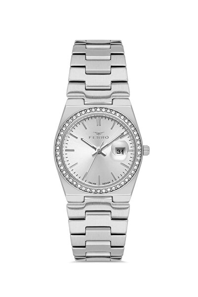 FERRO Silver Steel Band Women Wristwatch Fl21596Awt-A 3Atm Water Resistant Warranty for 2 Years Giftpacked