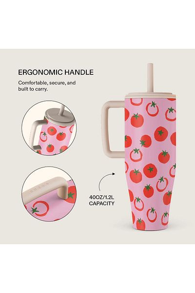 BURGA 40oz (1.2L) Leakproof Tumbler – All-Day Hot & Cold, Travel-Ready Style Leakproof Stylish Spill-Proof