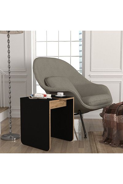 UnicUtil Masuta Cafea, Coffee Duo, UnicUtil, 45 x 45 x 55 cm, Sonoma-Negru, UUMC23