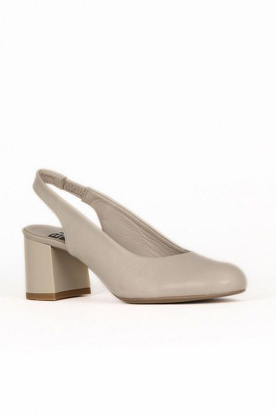 Bueno Shoes Beige Leather Women's Heeled Shoes 01We5701