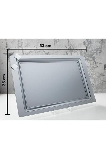 TOHFAT-AL MAIDAH تبسي الأصالة الفاخرة من الفولاذ مستطيل كروم مطفي كبير