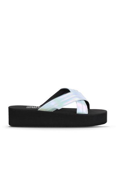 Bueno Shoes White -Soldier Women's Wedge Heeled Slippers 26Wt230164