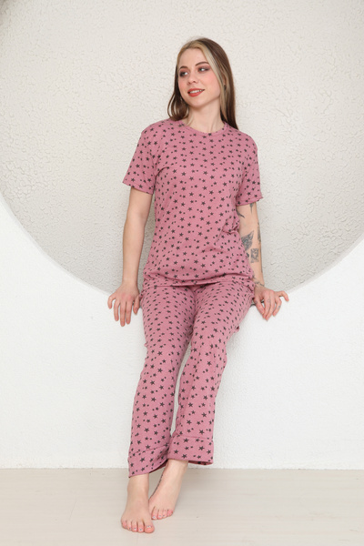 LXL Pink Star Short Sleeve Summer Pajama