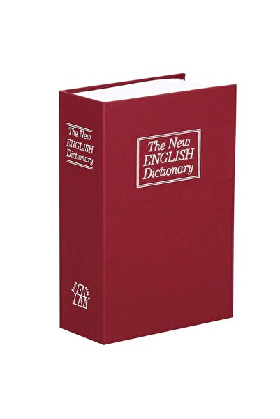 SERSIMO Safe deposit box, metal box with key, portable, book type, Dictionary, brown, 18×11.5×5.5 cm