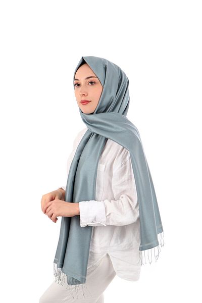Bursa İpek Dark Gray Gray Double Sided Silk Shawl