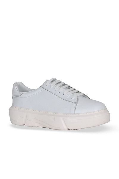 Bueno Shoes White Napa Leather Men's Casual Shoes 32Ma209