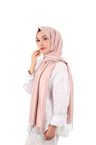 Bursa İpek Powder Gray Double Sided Silk Shawl