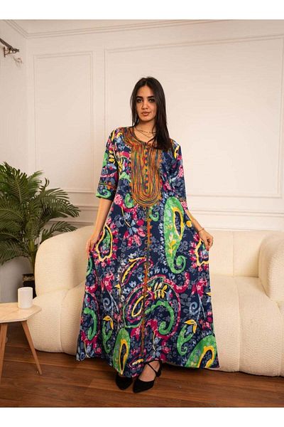 AFandina Exclusive jalabiya designed with the finest details A-464