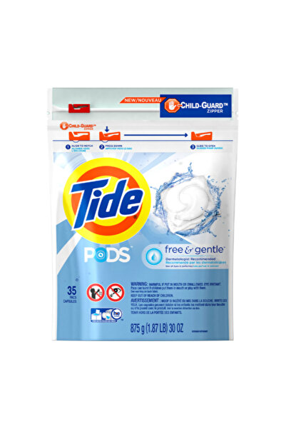 Tide كبسولات منظف الغسيل اللطيفة والمجانية الموصى بها من قبل أطباء الجلدية، 875 جم