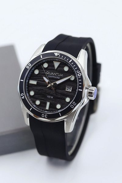 Quantum Sapphire Glass Silicone Cord Men Wrist Watch Asw123-I2014Q