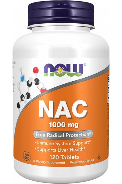 Now Food مكملات غذائية Nac - 120 قرصًا، 1000 ملغ
