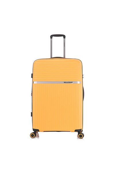 CABIN PRO Trolley Bag 20 Inch - Polypropylene Hard Shell Carry On Luggage - TSA Lock - 4 Wheels - Yellow
