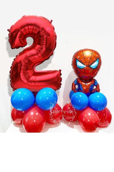 PARTİAVM مجموعة بالونات سبايدرمان لعمر سنتين سهلة التركيب لصنع سلسلة بالونات ...