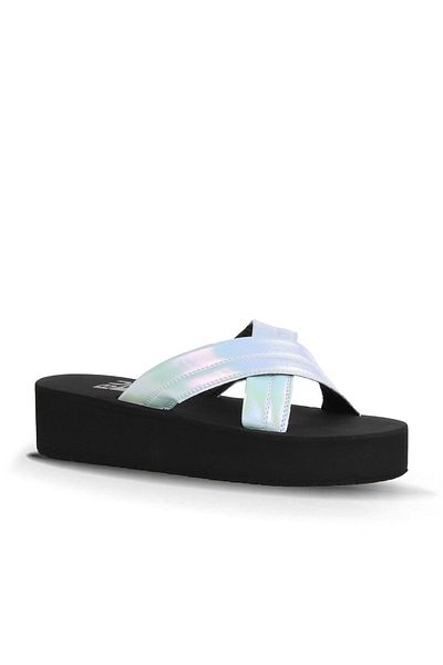 Bueno Shoes White -Soldier Women's Wedge Heeled Slippers 26Wt230164