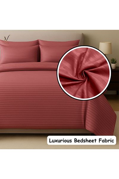 View star Viewstar 6-Piece King Size Bedding Set (Maroon) – 1 Fitted Sheet, 1 Quilt Cover, 4 Pillowcases