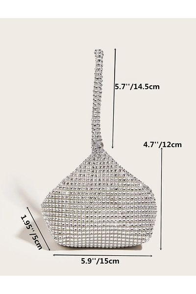 La Saade Crystal Veil Bag-Mini Clutch with Crystal Stones