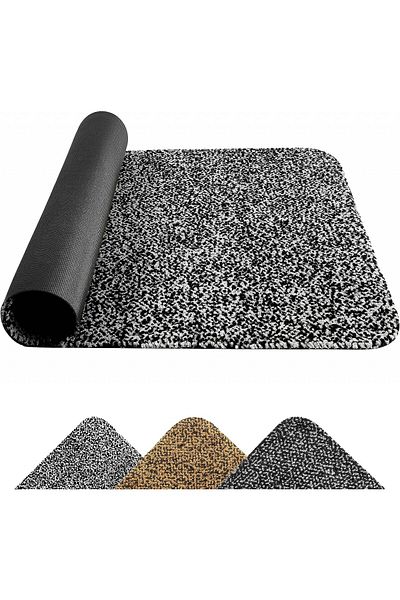 MIBAO anti-slip mat, polypropylene, black/light grey, 40 X 60 cm