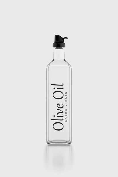 Renga Oslo Text Patterned 750 ml Glass Oil Bottle with Black Lid 152003
