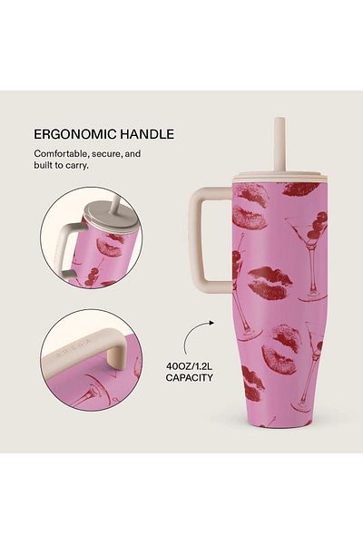 BURGA 40oz (1.2L) Leakproof Tumbler – All-Day Hot & Cold, Travel-Ready Style Leakproof Stylish Spill-Proof
