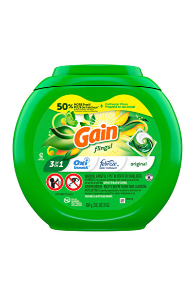 GAIN كبسولات فيبريز الأصلية لإزالة الروائح الكريهة، 42 كبسولة، 894 جم