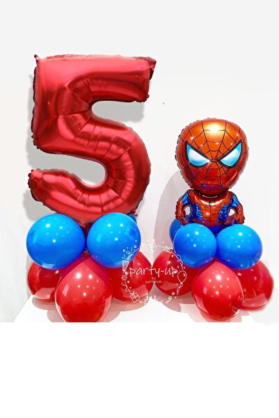 PARTİAVM مجموعة بالونات سبايدرمان لعمر 5 سنوات سهلة التركيب لصنع سلسلة بالونا...