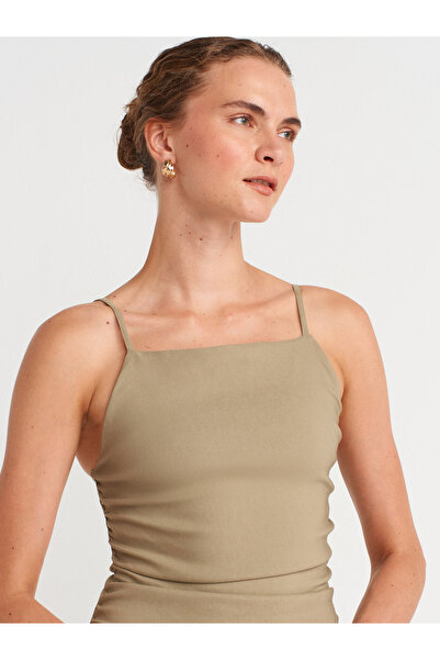 Dilvin 91479 Rochie Midi cu șnur-Çağla