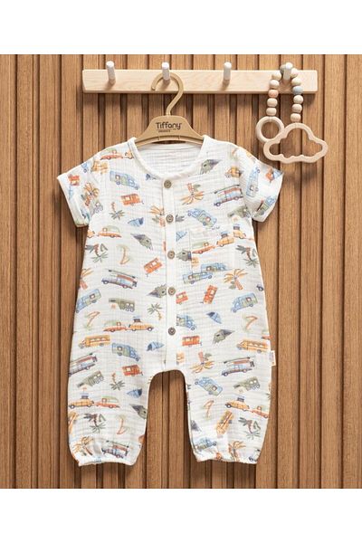 Tiffany Muslin Caravan Theme Y.Sleeve Short Jumpsuit