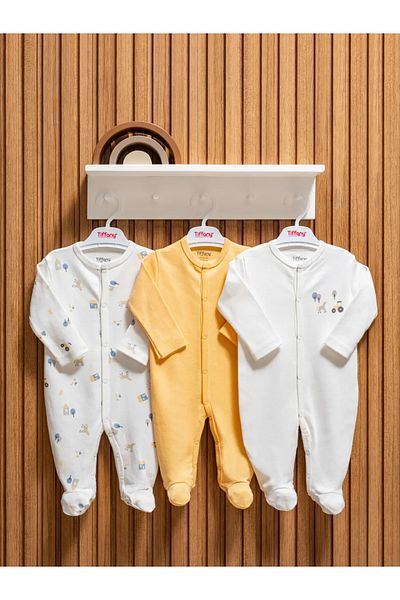 Tiffany Tractor Theme 3-Piece Booties Jumpsuit