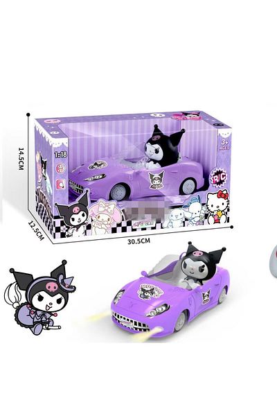 Toybox Cartoon Kuromi Toy Car with Light And Music Remote-controlled Musical Car Toy for Kids Developmental