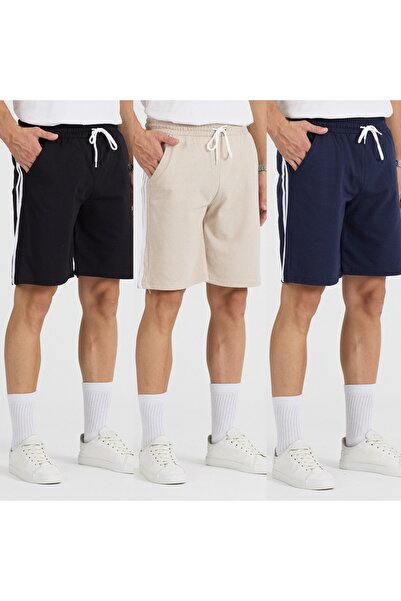 pandy Striped 3-Piece Unisex Colorful Shorts