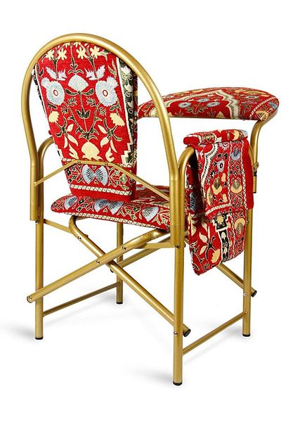 rexa Comfortable Velvet Padded Islamic Prayer Chair with Armrest and Side Pocket, Foldable Prayer Chair