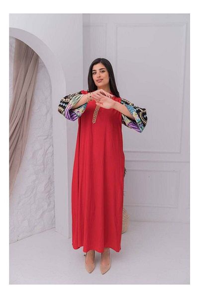 AFandina Distinctive jalabiya with luxurious sequin embroidery on the sleeves A-383