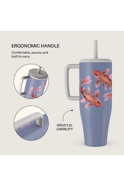BURGA 40oz (1.2L) Leakproof Tumbler – All-Day Hot & Cold, Travel-Ready Style Leakproof Stylish Spill-Proof