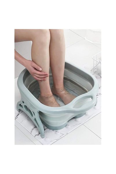 Generic Foldable Footbath Basin Tub SPA Massage Basin Portable Folding Travel Foot Wash Basin,Plastic/Rubbe