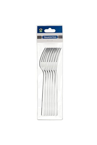 Generic Tramontina Oslo 6 Pieces Stainless Steel Table Fork Set with High Gloss Finish