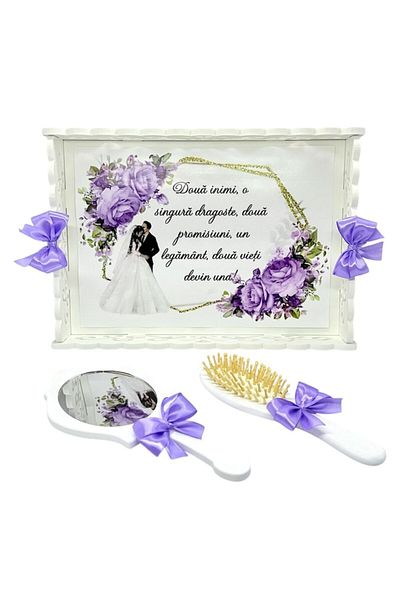 OEM Set tava pentru gatitul miresei, personalizat mire si mireasa, format din 3 piese