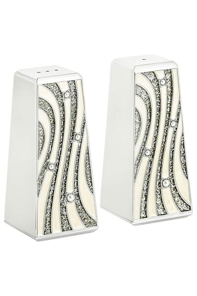 Generic Linkage Stainless Steel Orient Salt And Pepper Set - Silver, H4711128