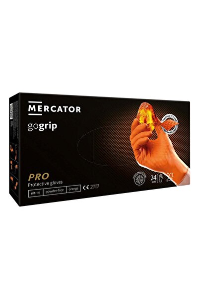 Mercator MANUSI NITRIL PREMIUM GOGRIP PRO 3D PORTOCALIU, MARIMEA S 50BUC
