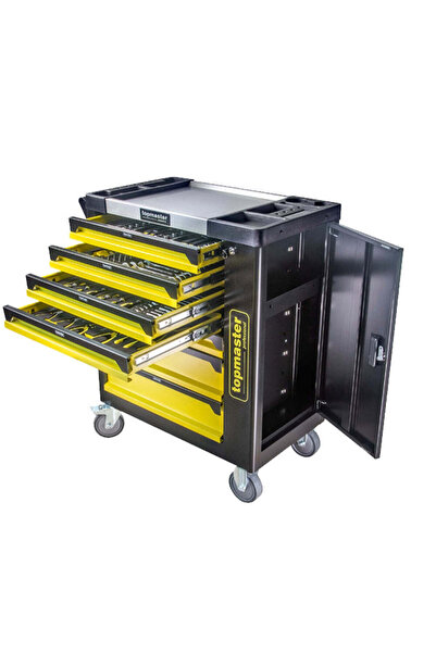 euromaster TOPMASTER TOOL CABINET WITH 7 DRAWERS, 182 PIECES, 4 MODULES