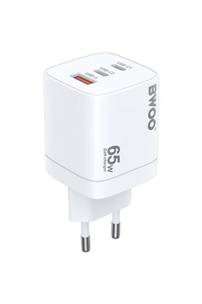 Bwoo Încărcător de rețea CDA 147, 65W, 4.5A, 1 x USB-A - 2 x USB-C, Alb