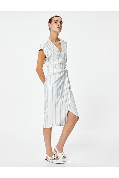 Koton Black Women's Midi Envelop Dress