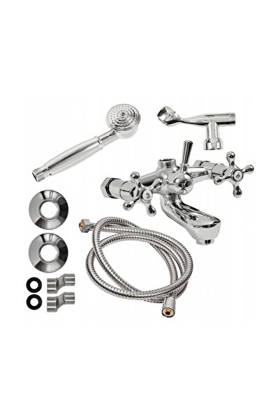 OEM Retro Bathtub and Shower Faucet, Wall-Mounted, Chrome Finish, Classic Design