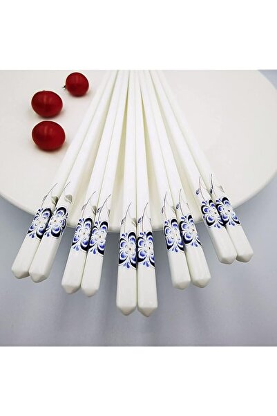 Generic ELECDON Ceramic Chopsticks Set of 5, Porcelain Chinese Chopsticks, Cu...