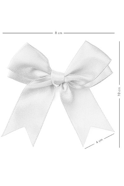 hapshoe 10 Pieces White Satin Bow Decoration Ribbon Set