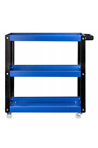 GEKO MOBILE METAL TROLLEY WITH 3 SHELVES