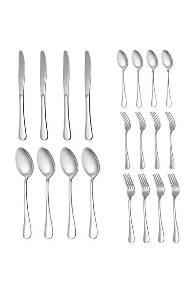 Generic طقم أدوات مائدة فضية من أرابيست، مكون من 20 قطعة، طقم خدمة من الفولاذ...