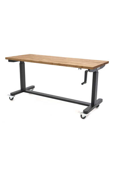 HBM Machines WORKBENCH WITH SOLID WOOD TOP ADJUSTABLE IN HEIGHT 152CM