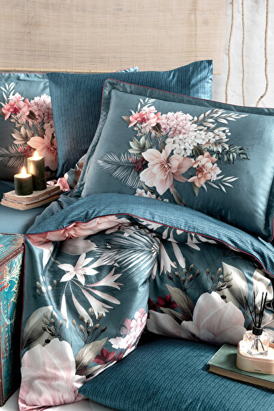 First Choice La Romano - 300 TC Dijital Baskılı Premium Saten Çift Kişilik Nevresim Takımı